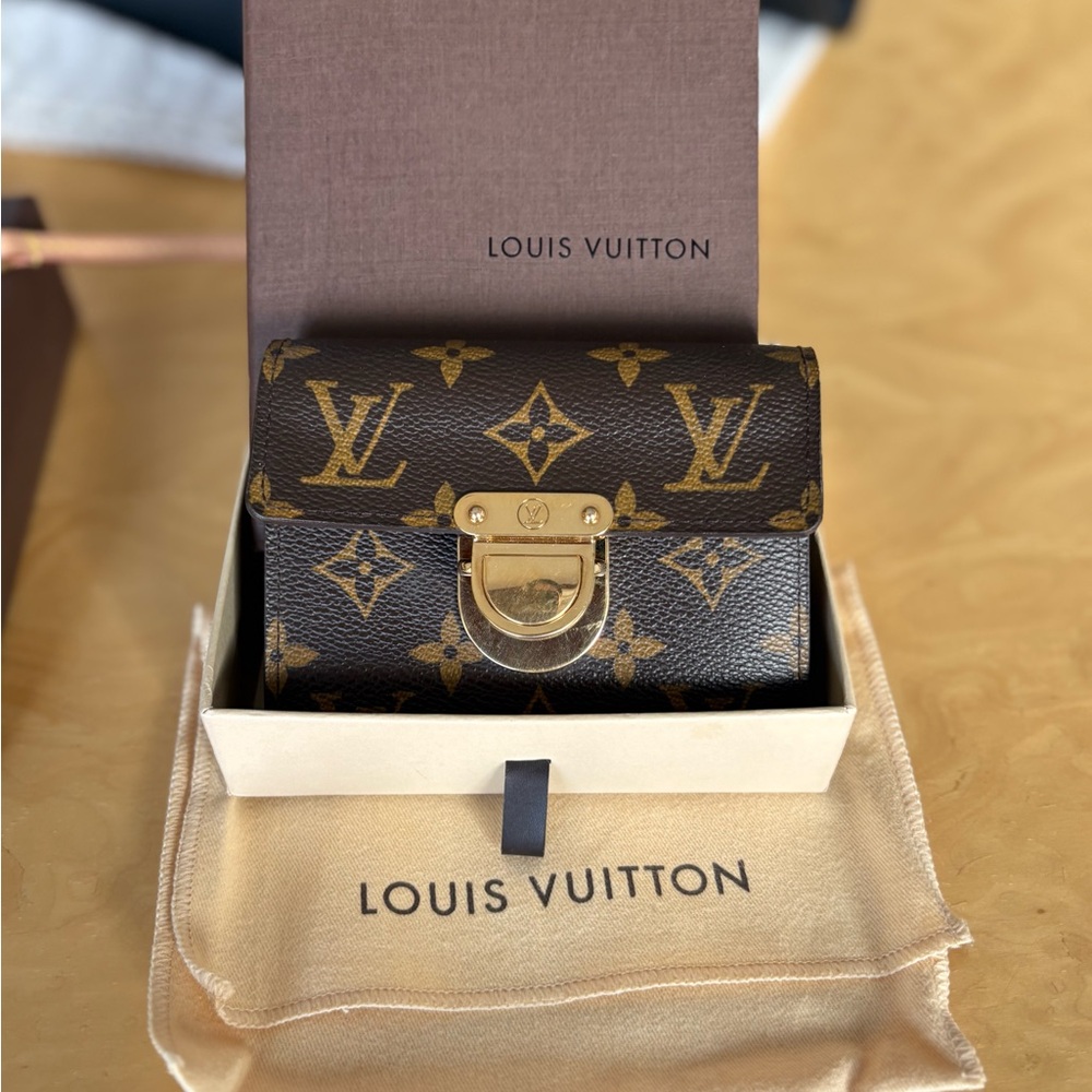 Louis Vuitton Monogram Canvas Small Wallet with Gold Hardware